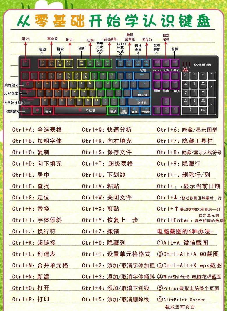 电脑键盘中文名称大全